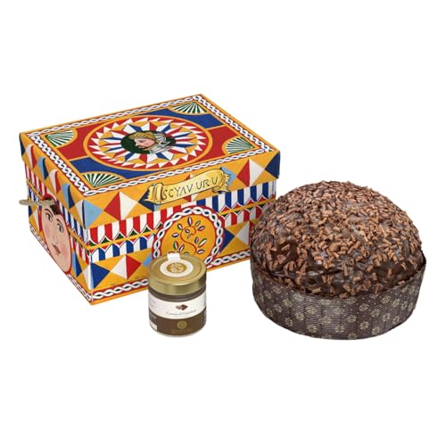 Scyavuru Panettone artesanal siciliano con chocolate de Modica en caja