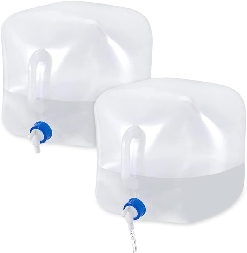 Petgin 2 Pack Collapsible Water Container with Spigot, Food Safe Water
