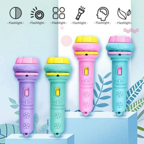 Image of 3 Slides 24 Pictures Clear Projection Slide Flashlight Projector Torch for Kids, Mini Flash Light Projector Toys for Kids, Lighting Toys for Kids 1, 2 & 3 Year Old Random Multicolor