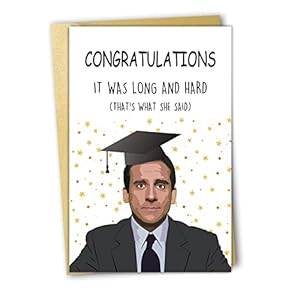Happy Graduation Card for Him Her, Congratulations Graduate, Michael Scott Card for Classmates, Funny Gifts for Graduate