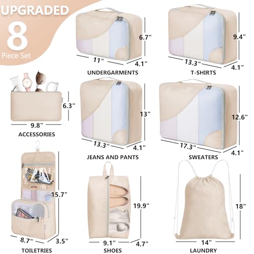Olarhike 8 Pieces Packing Cubes For Travel thumb #1