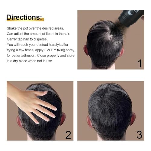 NASROTH Hair Building Fibers Black 27.5g – Instant Hair Thickener for Men & Women – Conceals Thinning Hair & Bald Spots – Hair Loss Concealer Powder for Fuller, Natural-Looking Thick Hair Fiber 0.97oz