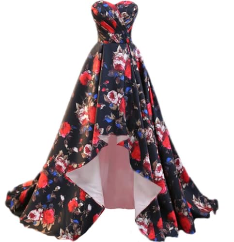 FTBY Print Prom Dress Satin Evening Gowns Women With Pockets Ball Gown - Main Image