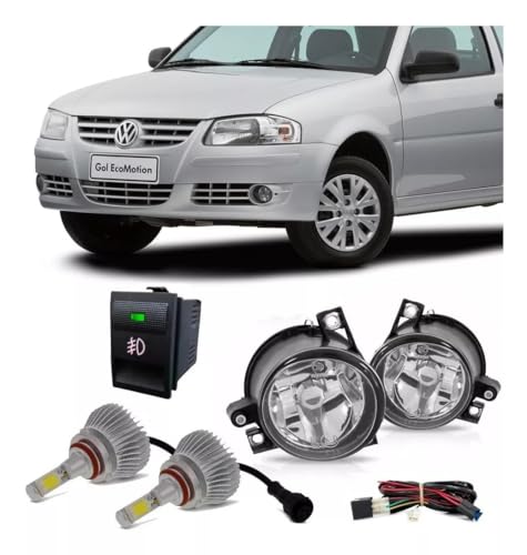 Kit Farol Milha Gol G4 Saveiro Parati Botão Orig + Lampadas Led 6000k