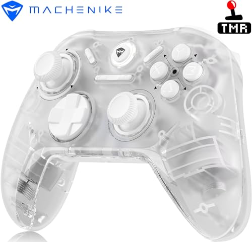 Machenike G1PRO Wireless Gaming Controller – TMR Joysticks & Triggers ohne Drift, 1000Hz Rückmelderate, Turbo-Modus, Dual-Motor-Vibration, Kompatibel mit PC/Switch/iOS/Android (Weiß)
