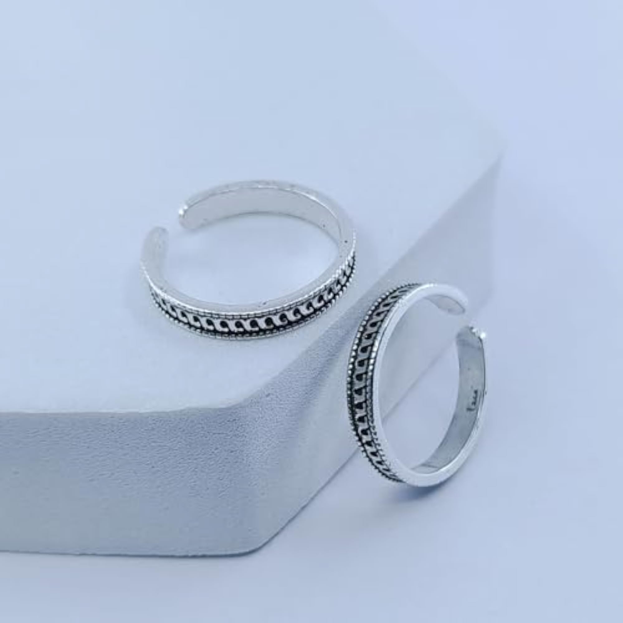 Women's 925 Sterling Silver Vintage Rope Pattern Toe Ring