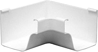 Gutter Inside Miter, K-Style, Traditional, Vinyl, White, 5-In.