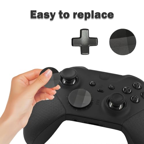 Image of 2Pcs Elite 2 D-pads Replacements for Xbox Elite Series 2 Controller, Magnetic D-pads Replacement Parts for Xbox One Elite Series 2 /Series 2 Core /Series 1 Controller, Metallic Cross-shaped D-pad (Black)
