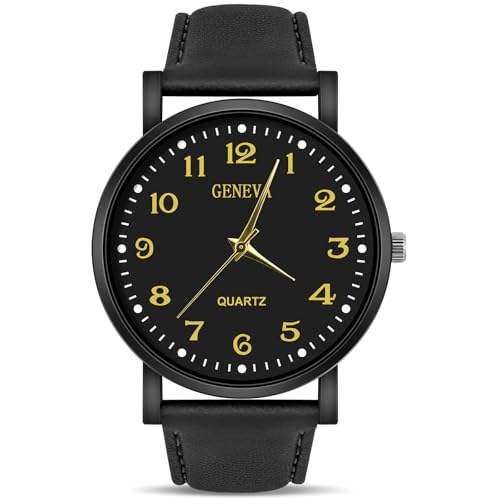 OFFCUP Montre Homme, Montres analogiques à Quartz, Montres d'affaires avec Bracelet en Cuir Cadran Numérique, Faciles à Lire, Montres-Bracelets Cadeau Élégant pour...