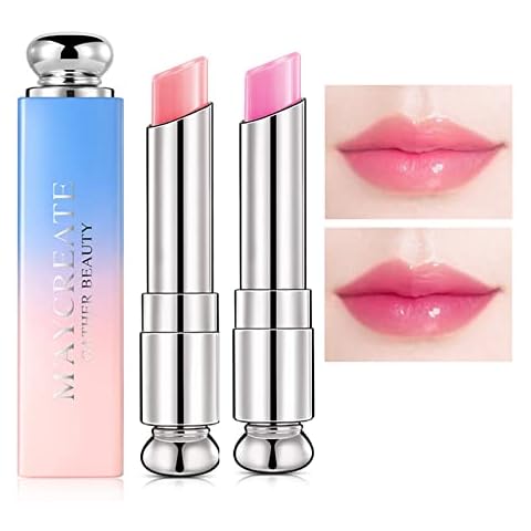 Tinted Lip Balm Moisturizing Lip Gloss Colour Changing Lip Balm, Long lasting Moisturizing Lipstick Pink Lip Balm, Non Stick Lipgloss for Lip Repair(2Pcs) Cover