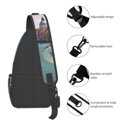 Bolso cruzado tipo mochila para excursionismo unisex negro miniatura 5