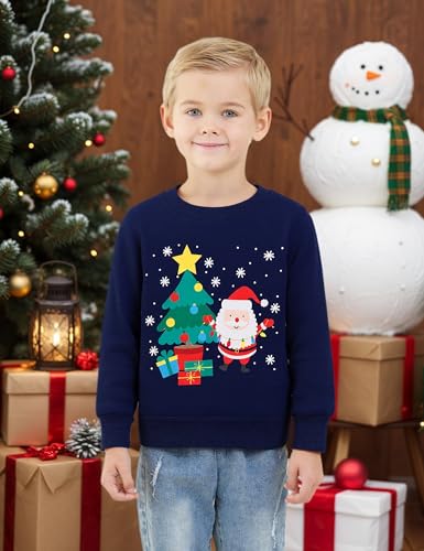 RETSUGO Toddler Little Boys 100% Cotton Crewneck Sweatshirts Long Sleeve Shirt Pullover Sweater Kid Fall Clothes 2-7 Years2
