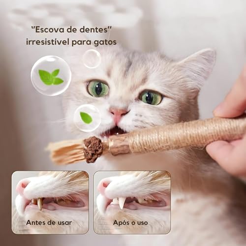 Brinquedo Natural para Gatos com Silvervine Matatabi Kit com 2 Unidades Varinha Artesanal com Corda