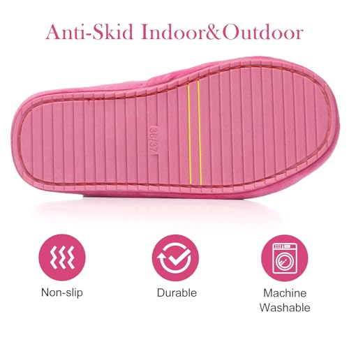 Image of GOEWY Cross Band Slippers for Women with Cozy Memory Foam Machine Washable
