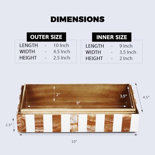 Image of Handicrafts Home Chevron Collection, Storage Organizer Decorative Box Multipurpose Gift - Chevron Brown 10x4.5x2.5 inch