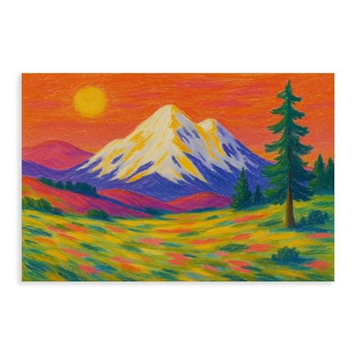 Poster sur toile Vigoureux dans les montagnes 61x91 cm pour salon