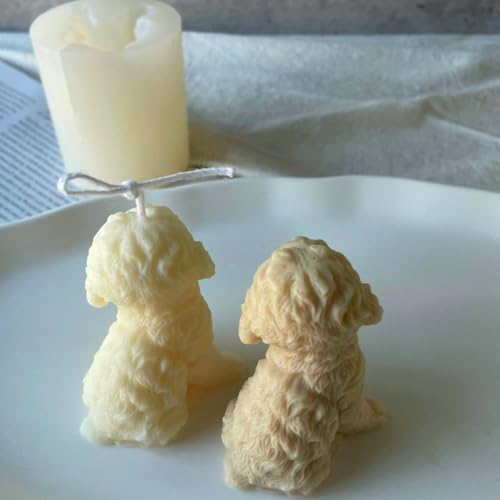 XMOX Silikonformen für Hunde, Teddy-Hund, Kerze, Tierharz-Formen für Seife, Sojawachs, Epoxidharz, DIY, Handwerk, Welpen, Heimdekoration, Hochzeitsfeier, Heimdekoration
