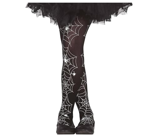 FIESTAS GUIRCA | Spinnennetz-Strumpfhose für Kinder Strumpfhose mit Spinnennetzmuster für Halloween Fasching und Karneval Perfektes Accessoire für Mädchen bei Tierpartys und Feiern