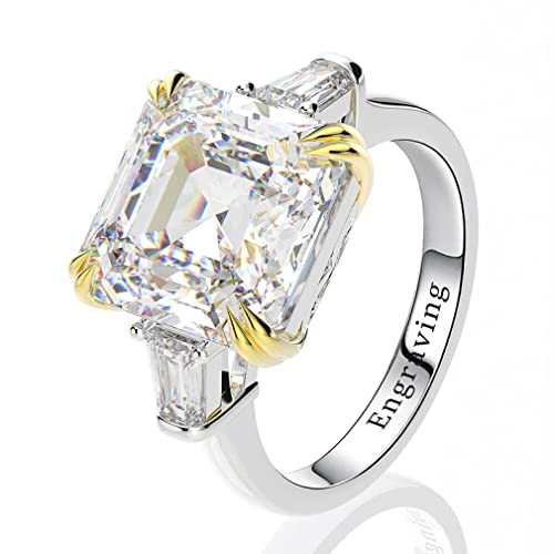 Anillo de compromiso de boda con piedras preciosas de diamantes citrino moissanita de Plata de Ley 925, regalo de joyería
