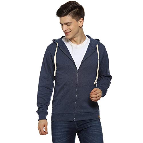 Image of Campus Sutra Men's Regular Fit Zipper Sweatshirt with Hoodie for Winter Wear | Full Sleeve | Cotton Sweatshirt | Casual Sweatshirt for Men|Western Stylish Sweatshirt for Man