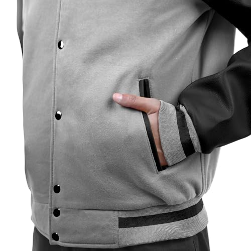 Image of Baseball Wool Letterman Varsity Faux Leather Sleeve For Men | Wool Varsity Bomber Jacket