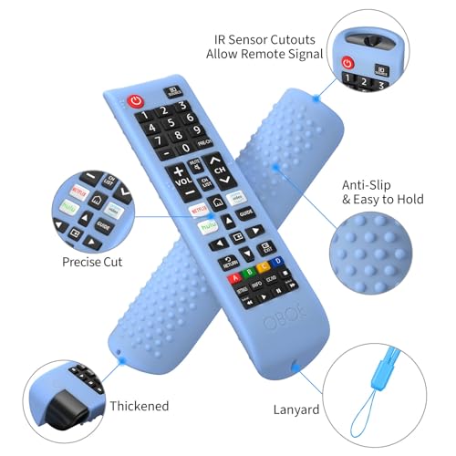 Image of OBOE Silicone Tv Remote Cover for Samsung Smart Tv Remote, F-Glow in Dark Blue