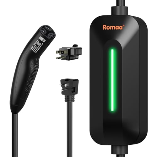 Level 2 & Level 1 EV Charger for Tesla Mobile Charing, 16 Amp 220V-240V NEMA 6-20 Plug, 12A 110V-120V NEMA 5-15 Adapter, 25FT Cable, NACS Connector Electric Car Charger for Tesla Model 3/Y/X/S