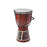 Macht ein großer Ton 4-Zoll-afrikanische Djembe Trommel Bongo Holz Guter Klang Musikinstrument