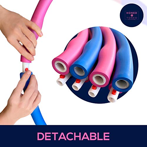 Weighted Fitness Hula Hoop - Get Into Shape The Fun Way - Soft Foam Padded Detachable Adjustable - For Lasting Weight Loss - Family Fun and Exercise - Low Impact High Calorie Burn
