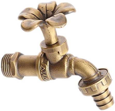 Vintage Solid Brass Small Leelawadee Gold Flowers Faucet Kitchen Home Family Lawn Garden Water Outdoor Faucet Taps