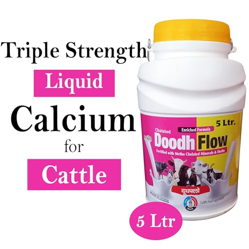 Image of REFIT ANIMAL CARE Triple Strength Chelated Liquid Calcium for Cow, Buffalo, Goat and Cattle, Doodh Flow, 5 Litre