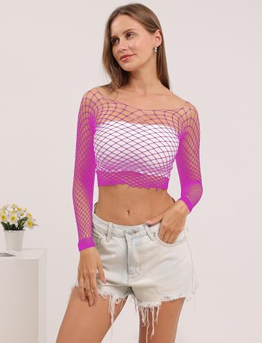 Image of Lemon Girl Women Fishnet Crop Tops Lingerie Babydoll Top Chemise One Size US 2-18