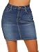 Women Stretch Mini Jean Skirt, Dark Blue, Small