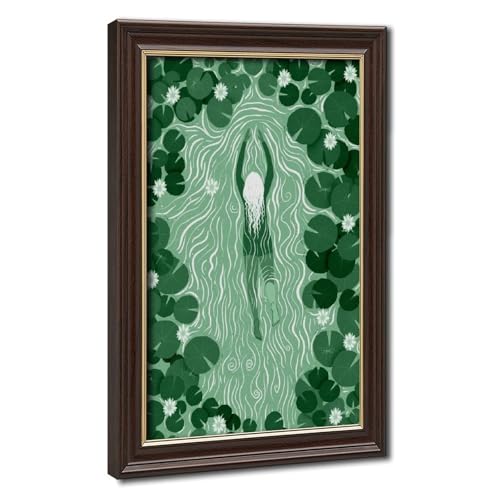 Impression sur toile nénuphar vert décoration murale salon et chambre 30,5x45,7 cm