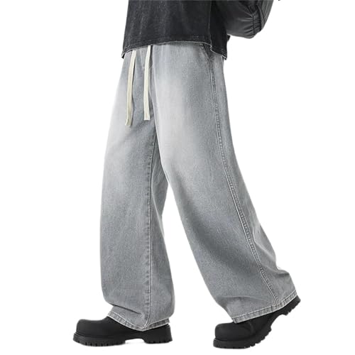 Men's Loose Wide-Leg Jeans – Straight Casual Denim Pants, Baggy Streetwear Trousers