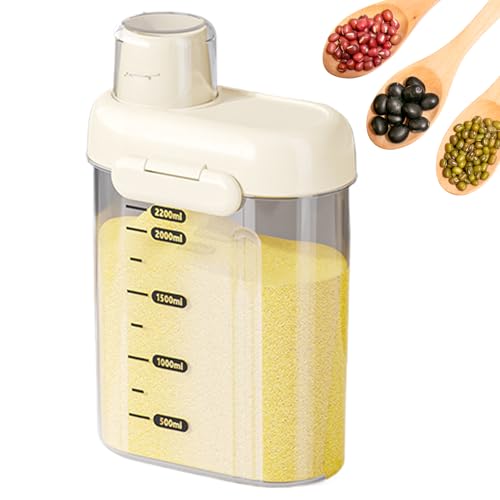 Contenedor de organización de la despensa - Conjunto de preservación de cereales herméticos | Bote de cocina transparente para harina, arroz, azúcar y materias secas | Jarra de comida de sin