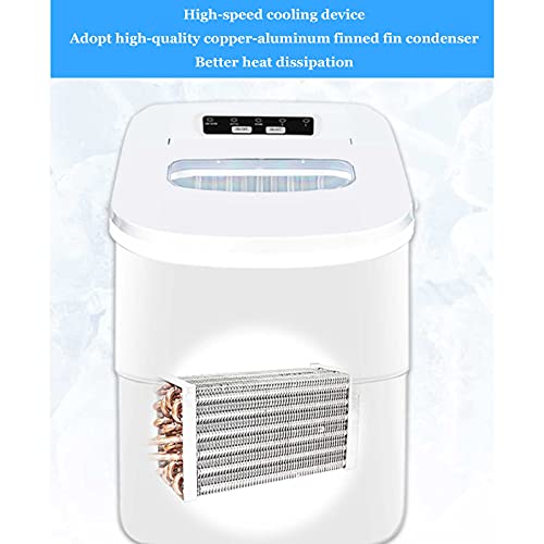 Fabricadora de hielo de sobremesa, salida rápida de hielo en 6-13 minutos, producción máxima de 15 kg en 24 horas, color blanco (limpieza manual) miniatura 6
