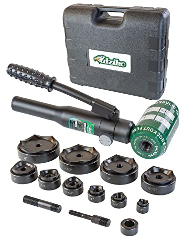UTZIKO Hydraulic Knockout Punch Electrical Conduit Hole Cutter Set KO Tool Kit 1/2 to 2 inch (8T(1/2
