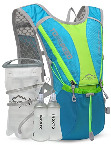 Mochila de hidratação, colete de hidratação para corrida com bexiga de água de 1,5 L (50 oz) para homens e mulheres, mochila de água leve para caminhadas, ciclismo, escalada, acampamento (azul)