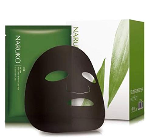NARUKO Tea Tree Shine Control & Blemish Facial Mask 8's 25ml-This Activated Carbon mask is Designed to Absorb Excess Oil and Prevent Acne