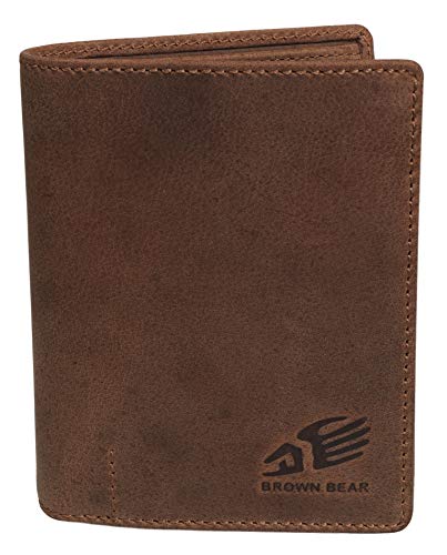 Brown Bear - Portafoglio da uomo in pelle marrone