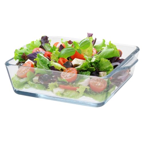 ZMDMAH Fuente de cristal de 0,5 l, 15 x 12 x 4 cm, mini cazuela, pequeña bandeja para hornear, bandeja pequeña de cristal, para 1 persona, apta para horno y microondas