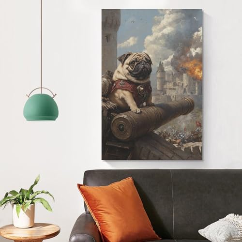 Pintura poster impresiones lienzo dormitorio tematica perro carlino 4