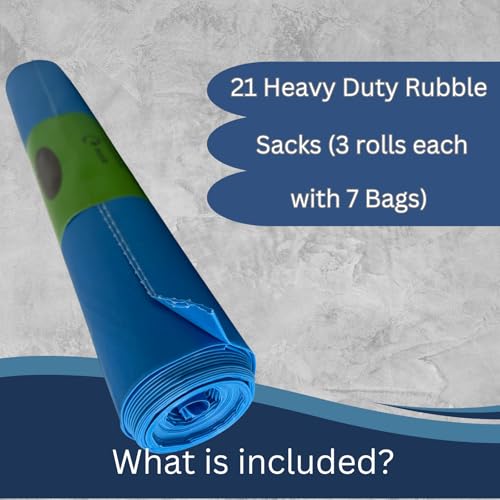 21 Blue Rubble Sacks Heavy Duty Extra Strong Rubble Bags. Large Builders Bags for Construction Debris, Garden Waste, Household waste. 40 Litre 30kg (Pack of 21) 2 21 Blue Rubble Sacks Heavy Duty Extra Strong Rubble Bags. Large Builders Bags for Construction Debris, Garden Waste, Household waste. 40 Litre 30kg (Pack of 21) - Image 2