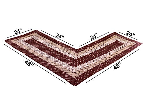 Tapete Better Trends trenzado color burdeos 48x24 in miniatura 2