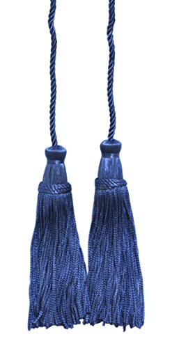 DÉCOPRO Violet-Blue Double Tassel/Tassel Tie with 10cm Tassels/Spread 74cm, Style# CDCT Color: Blueberry Splash - 61 Cover
