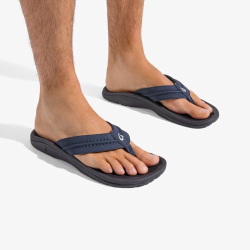 Image of OLUKAI Hokua Men's Beach Sandals, Quick-Dry Flip-Flop Slides, Water Resistant & Wet Grip Rubber Soles, Compression Molded Footbed & Soft Comfort Fit