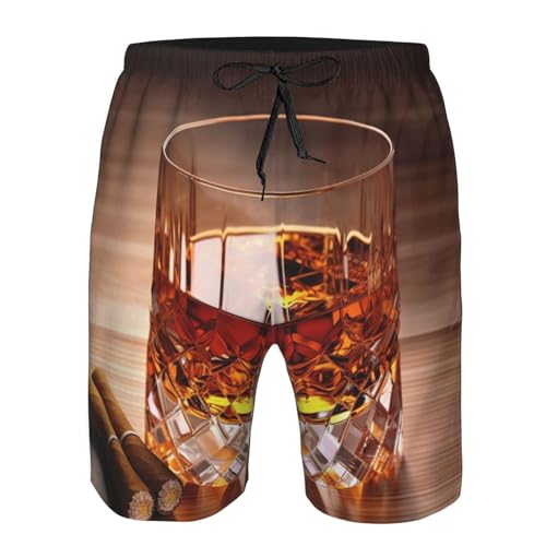 Mens Swim Trunks Quick Dry Board Shorts with Pocket Men Swim Shorts Brown Liquor in Cup Beach Bathing Suits4