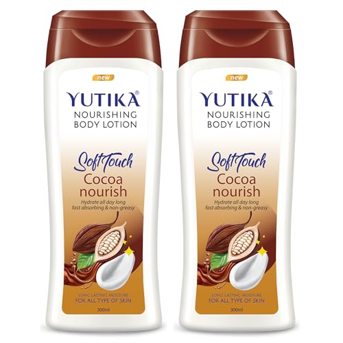 Image of Yuthika Soft Touch Cocoa Nourishing Body Lotion | All-Day Hydration | Fast Absorbing & Non-Greasy | Long-Lasting Moisture for All Skin Type 300ml (Pack of 2)