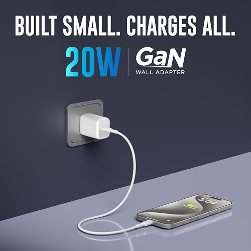 Image of URBN 20W USB C iPhone GaN Charger | 2X Faster Charging | Power Delivery (PD) Adapter | Made in India | for iPhone 17 /16 /15 /14 /13 /12 /11 /Pro /Max /Mini (White)